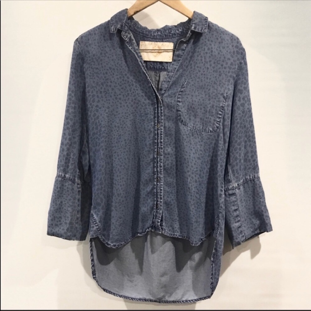 🚌 Bella Dahl | blue denim chambray tencel top S